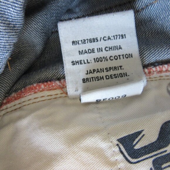 Superdry Distressed Officer Blue Denim Cotton Japan Spirit 30 Straight Jeans - Picture 9 of 11